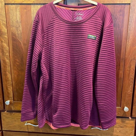 Llbean Airlight Crewneck Pullover Plum 